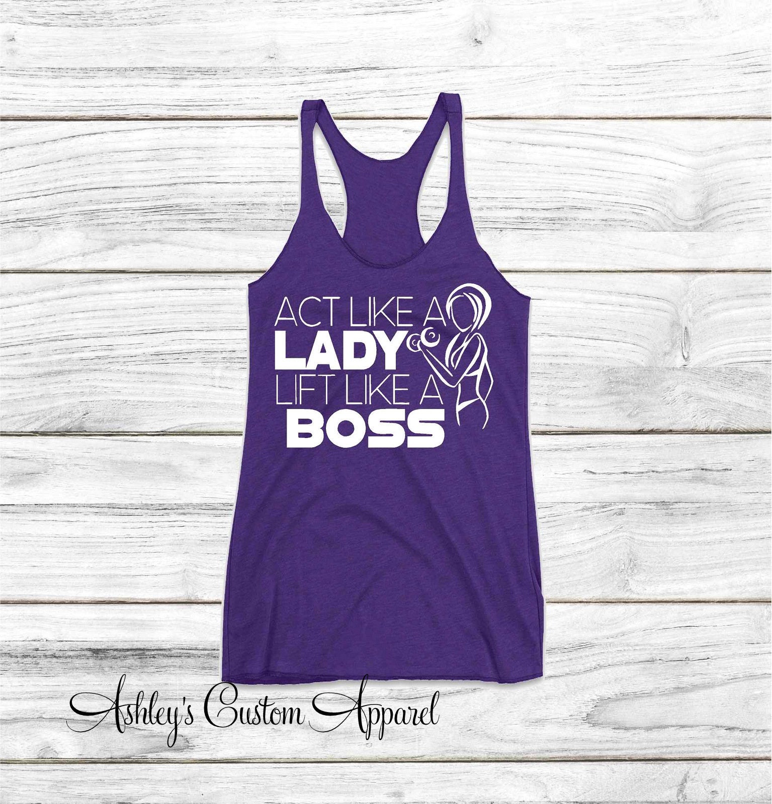Damen Fitness Tank Top Handeln Sie Wie Eine Dame Lift Ein Boss Womens Heben Gym Inspiration Starke Frauen Workout Tanks Stark Nicht Dünn von AshleysCustomApparel
