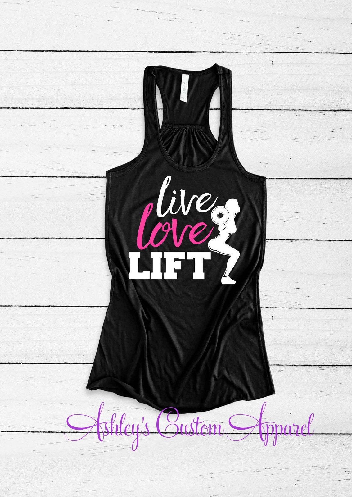 Damen Fitness Tanktop, Live Love Lift, Mädchen Die Heben, Work Out Tank, Workout Shirts, Geschenke, Fitnessstudio Motivation, Gewichtheben Geschenke von AshleysCustomApparel