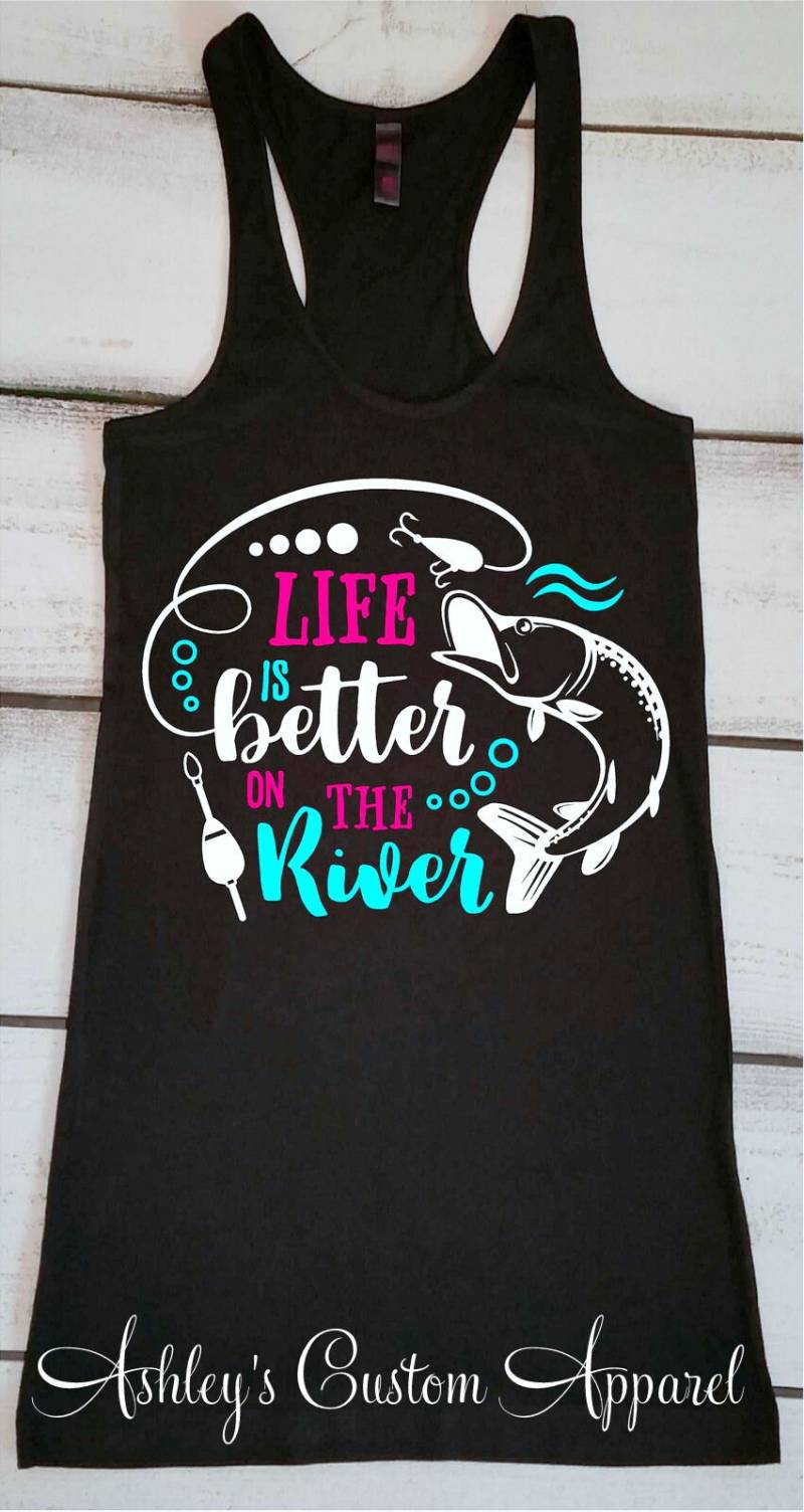 Fluss Shirts Für Frauen Das Leben Ist Besser Am Camping Shirt Süße Tanktops Sommer Flussreise Killin My Liver At The von AshleysCustomApparel