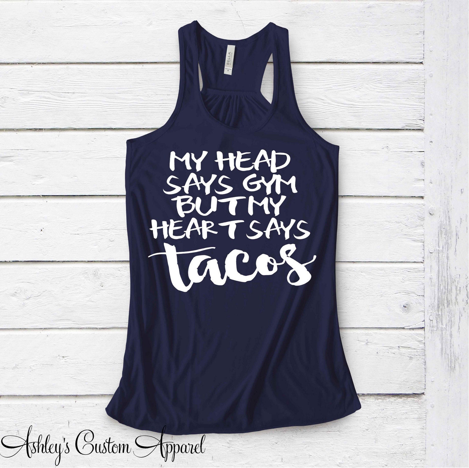 I Love Tacos, Frauen Fitness Tank-Top, Workout-Shirt, Sport-Inspiration, Fitness-Kleidung, Frauen-Geschenk, Arbeit von AshleysCustomApparel