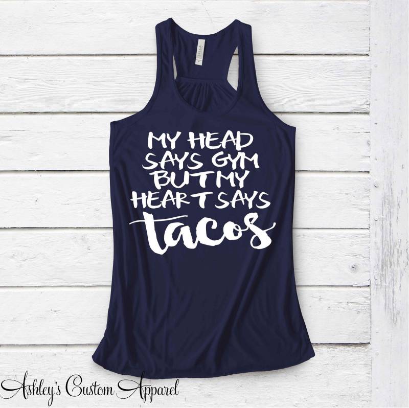 I Love Tacos, Frauen Fitness Tank-Top, Workout-Shirt, Sport-Inspiration, Fitness-Kleidung, Frauen-Geschenk, Arbeit von AshleysCustomApparel