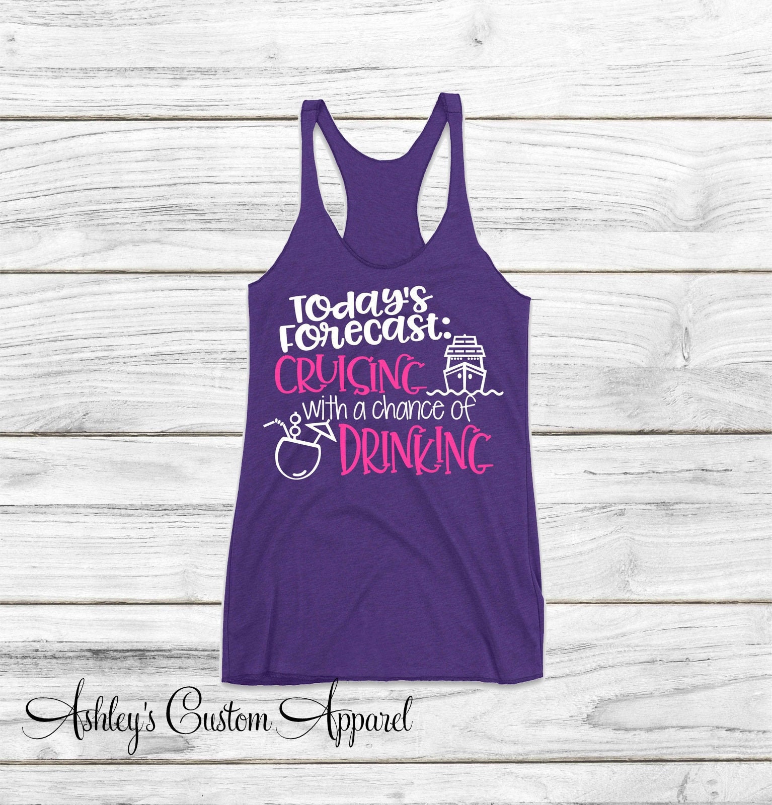 Kreuzen Mit Der Chance, Tank Top Zu Trinken - Mädchen Reise Bootfahren Shirt Lustige Kreuzfahrt Shirts Kreuzfahrtschiff Urlaub von AshleysCustomApparel