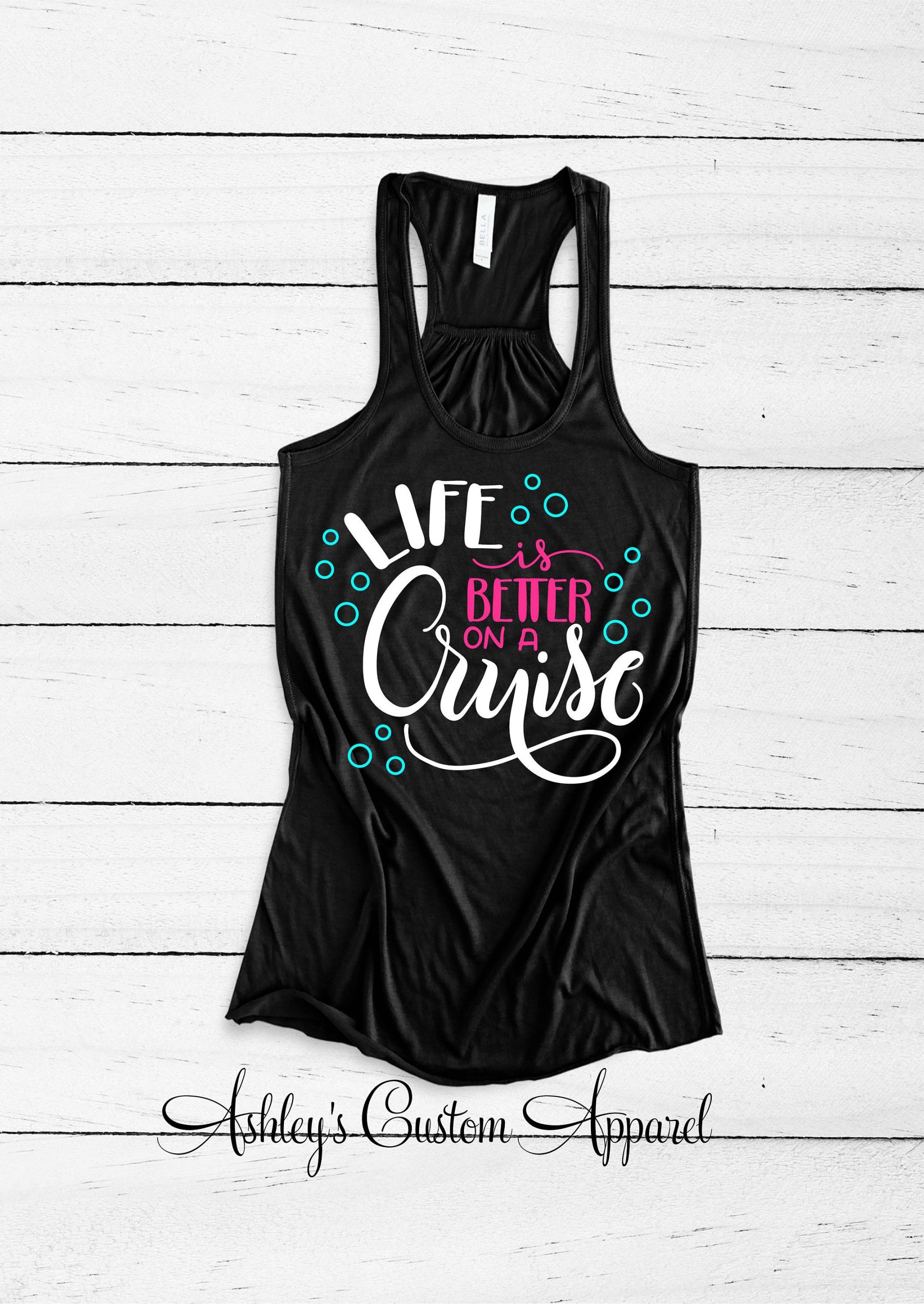 Kreuzfahrt-Hemden Benutzerdefinierte Familien-Kreuzfahrt-Shirt Urlaub-Tank-Top-Badeanzug-Vertuschung-Mädchen-Reise-Hemd Lets Get Ship Faced Das von AshleysCustomApparel