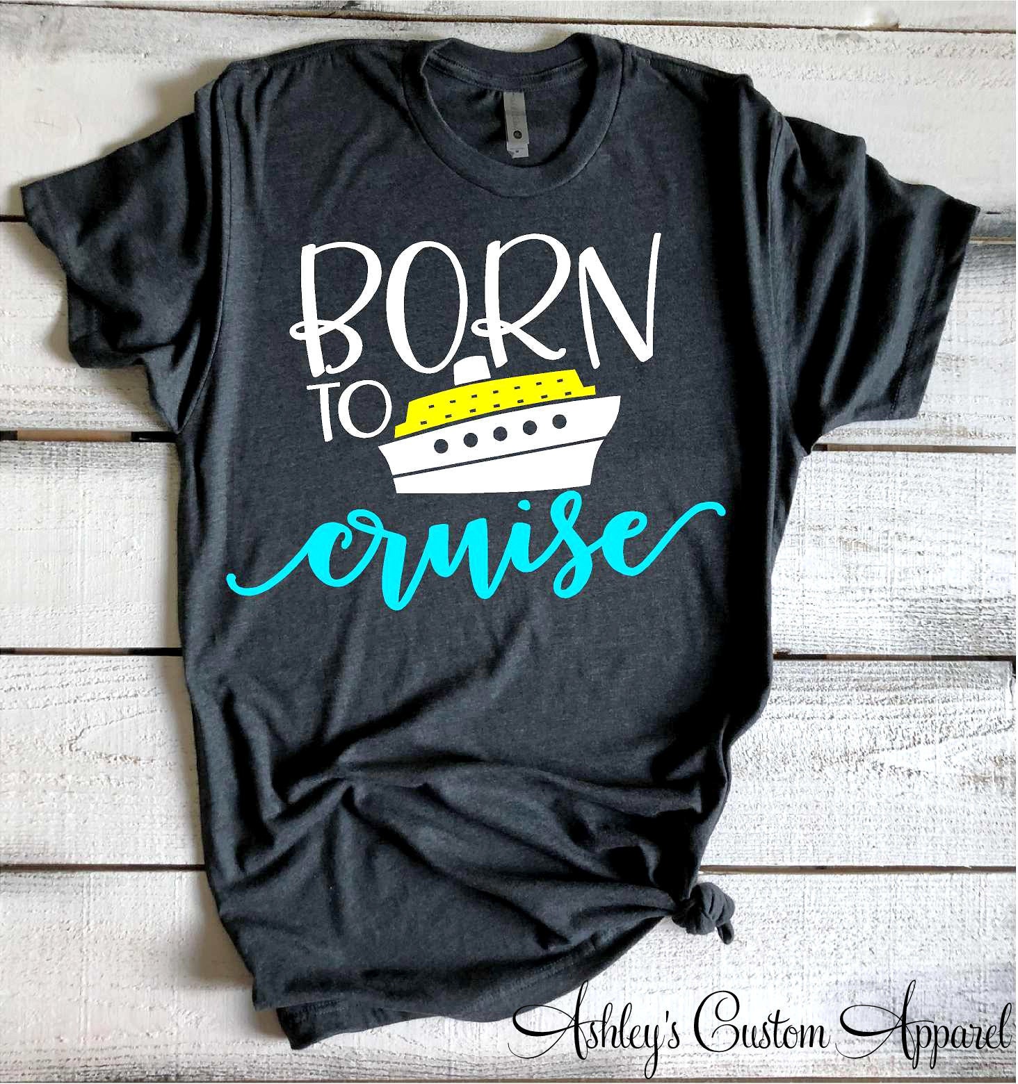 Kreuzfahrt-Hemden Familien-Kreuzfahrt-Hemden Geboren, Um Kreuzfahrt-Urlaub-Oberteile-Mädchen-Reise-Hemden Zu Kreuzen Schiff-T-stück von AshleysCustomApparel