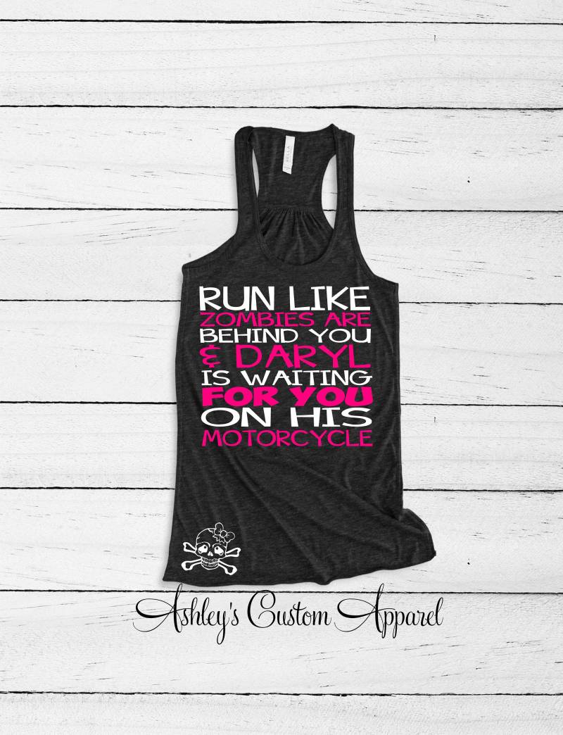 Läufe Wie Zombies Hinter Dir - Zombie Shirt Apocalypse Benutzerdefinierter Laufender Tank Fitness Motivation Marathon Shirts Workout von AshleysCustomApparel