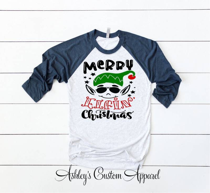 Lustige Elf Shirts Frohe Elfe Weihnachten Feiertage Für Frauen Weihnachtselfen T-Shirt Raglan Verbreite Weihnachtsstimmung von AshleysCustomApparel