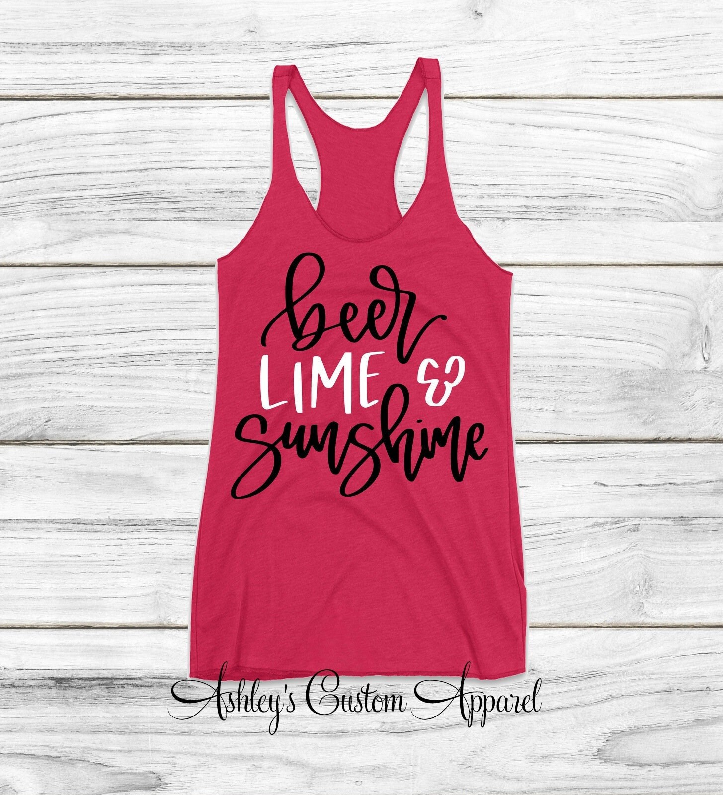 Lustiges Biertrinken Shirts Für Frauen Bier Lime Und Sonnenschein Sommerferien Tank Tops Tag Trinken T-Shirt Bierliebhaber Mädchen Reise von AshleysCustomApparel