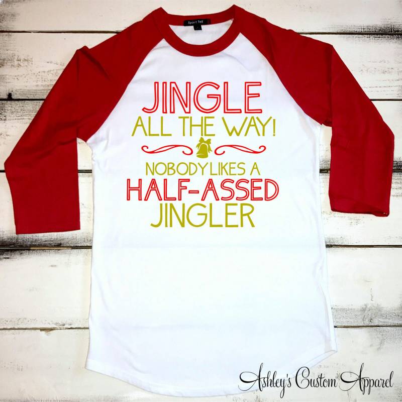 Lustiges Weihnachtsraglan-Shirt Klingel Den Ganzen Weg, Weihnachtsfeier Top, Urlaub Humor Shirts von AshleysCustomApparel