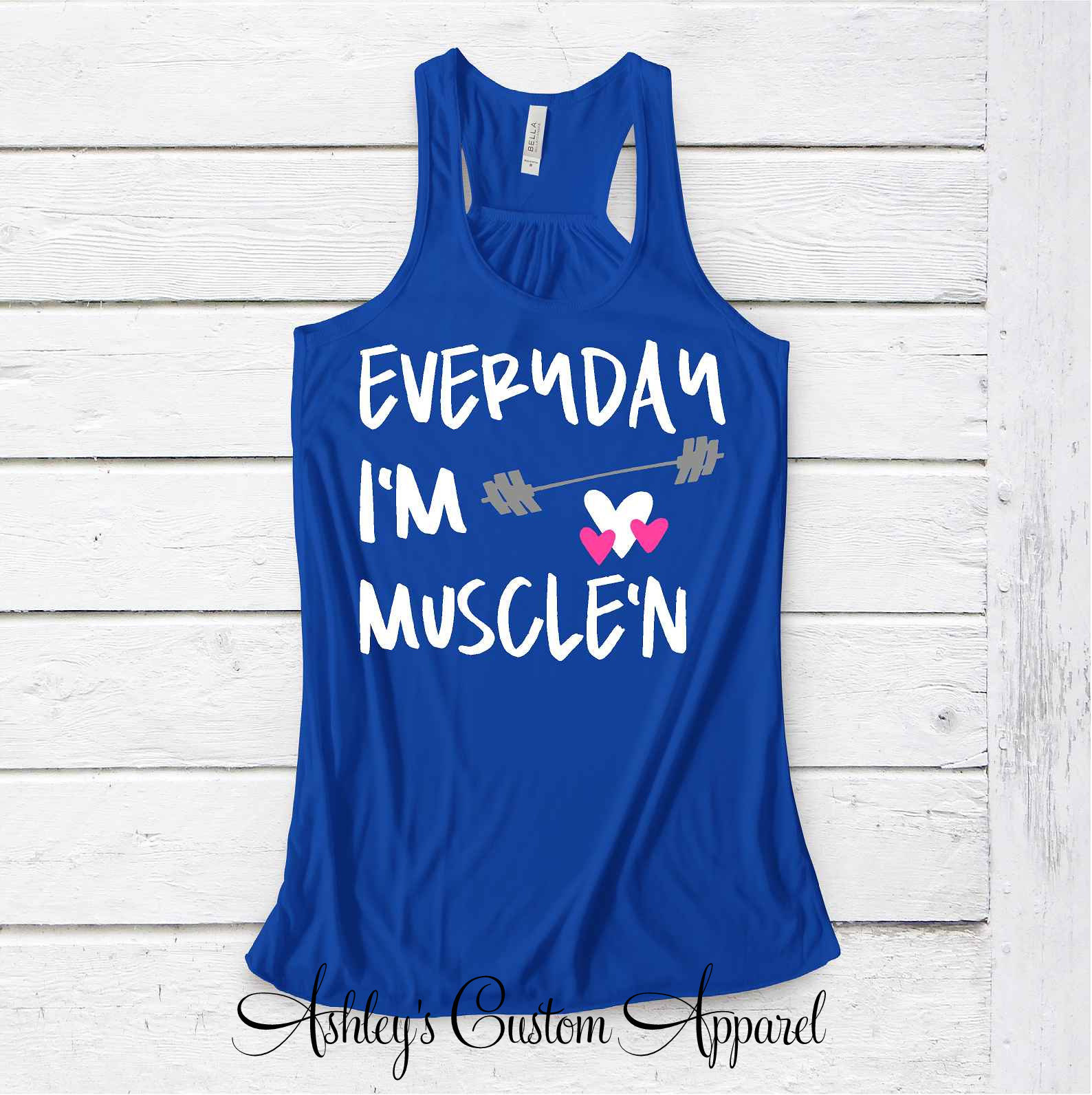 Lustiges Workout Shirt Damen Tanks Personal Trainer Jeden Tag Bin Ich Muskel Süß Gym Tops Inspirierende Shirts Fitness Burnout von AshleysCustomApparel