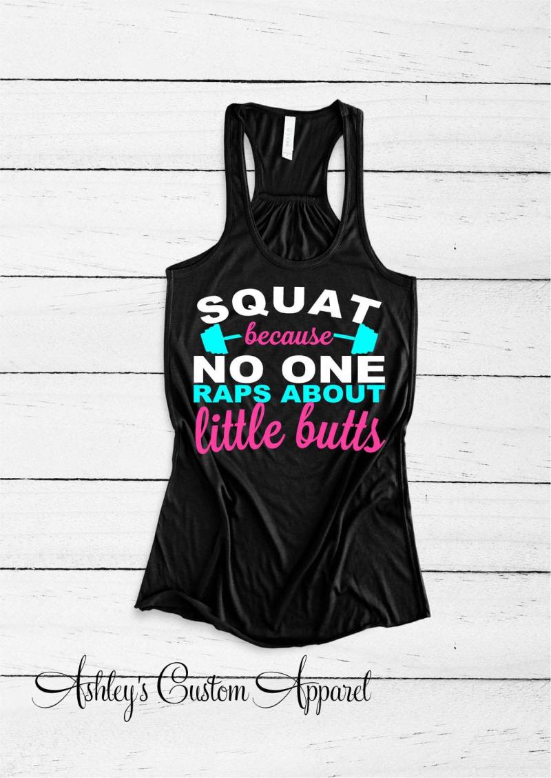 Lustiges Workout Tank Squat Little Butts, Damen Fitness Bekleidung, Gym Shirts von AshleysCustomApparel