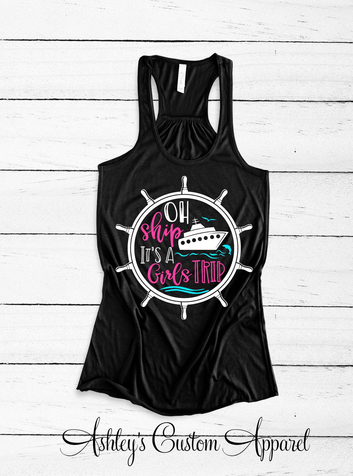 Mädchen Trip Cruise Tank Top Ah Schiff Passende Urlaub Shirt - Gruppe Kreuzfahrt T-Shirt von AshleysCustomApparel