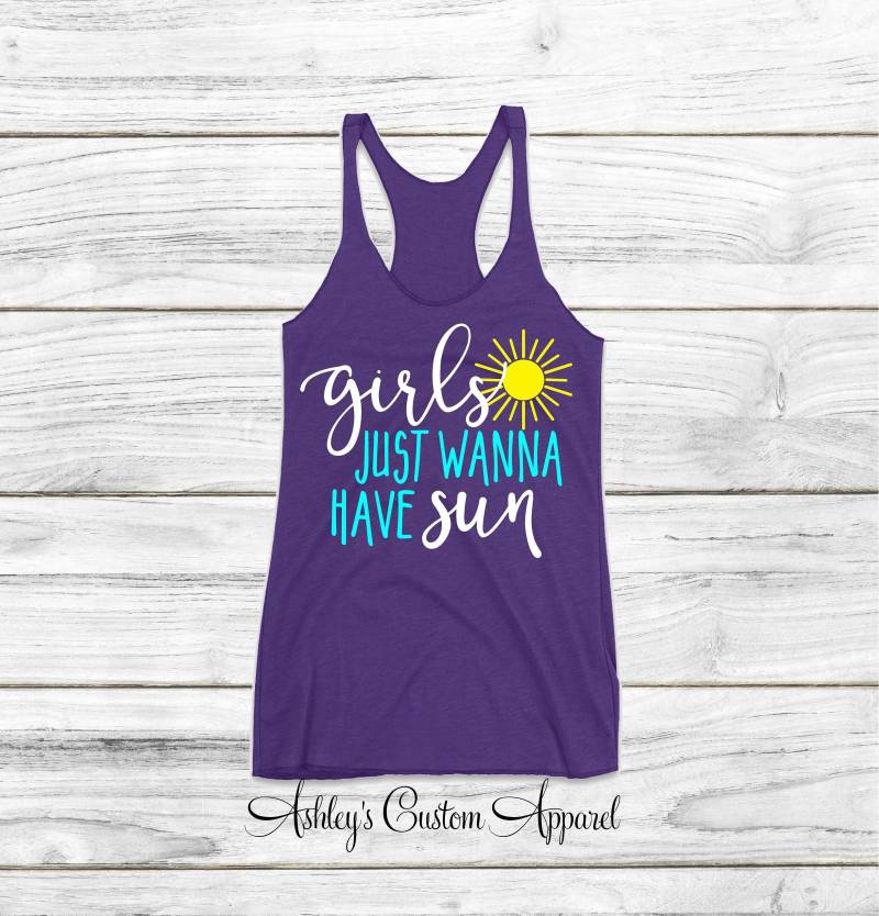 Mädchen Wollen Nur Sonne Strand Urlaub Shirts Alle Reise Tank Tops Frauen T-Shirt Coverup Cruise Passend von AshleysCustomApparel