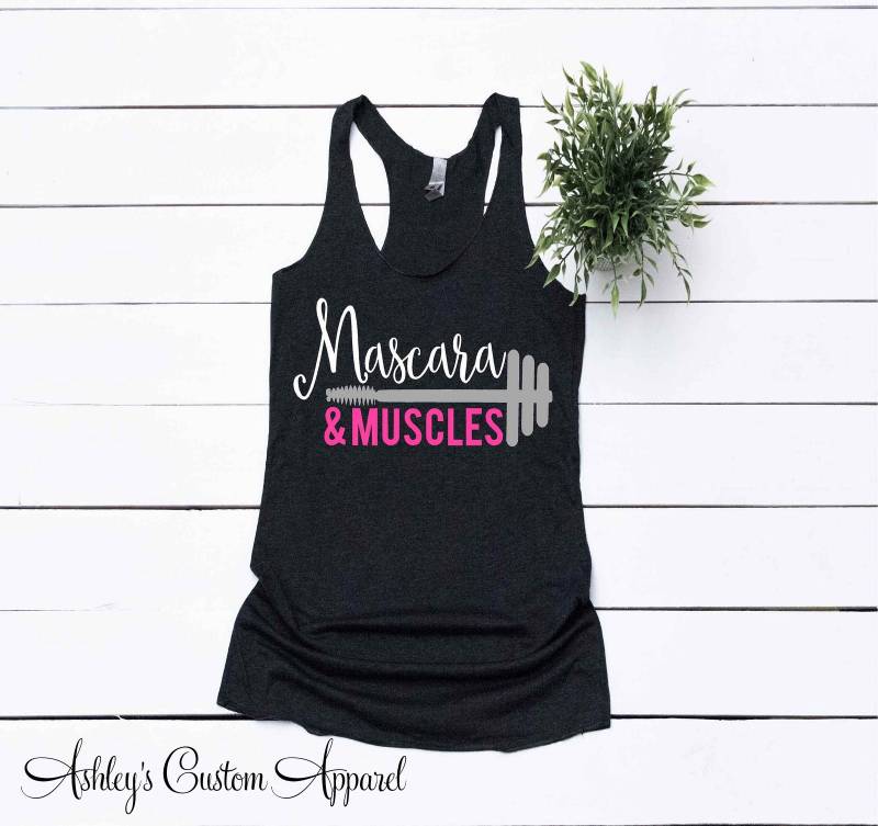 Muskeln Und Mascara - Fitness Motivation Workout Tank Shirt Damen Motivations Journal von AshleysCustomApparel