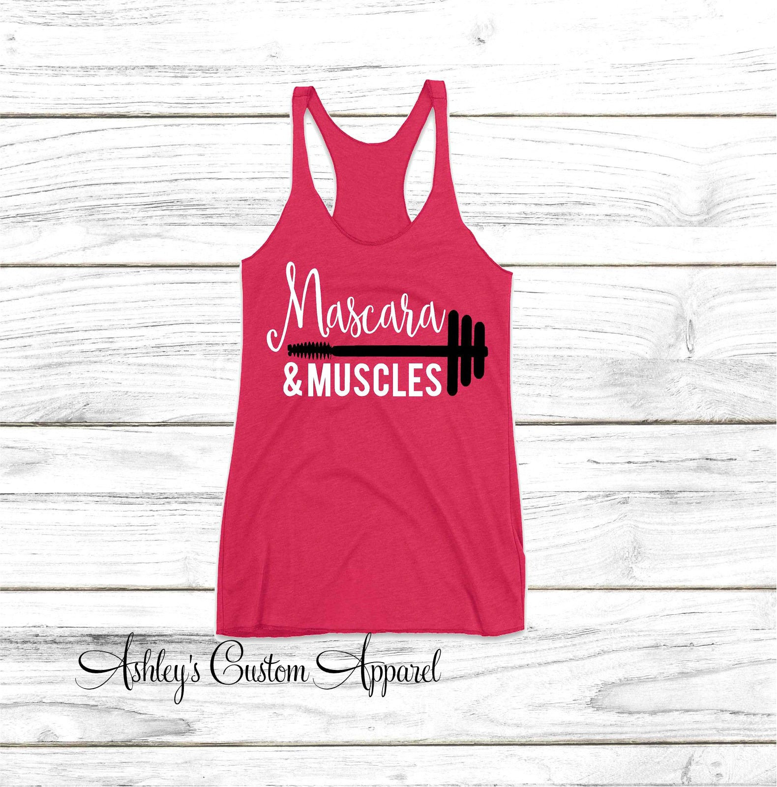 Muskeln Und Mascara - Inspirierendes Shirt Workout Tank Damen Motivations Fitness Motivation von AshleysCustomApparel