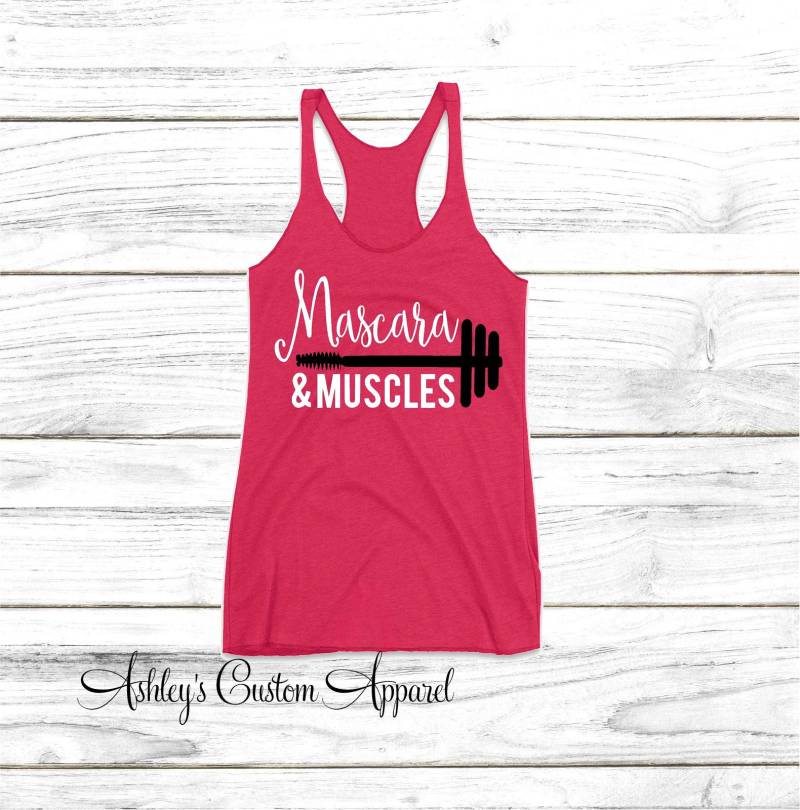 Muskeln Und Mascara - Inspirierendes Shirt Workout Tank Damen Motivations Fitness Motivation von AshleysCustomApparel