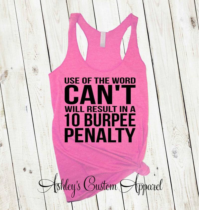 Personal Trainer Tank, Inspirational Shirt, Burpee Tank Top, Damen Fitness Bekleidung, Lustiges Workout Gym Work Out Tops von AshleysCustomApparel