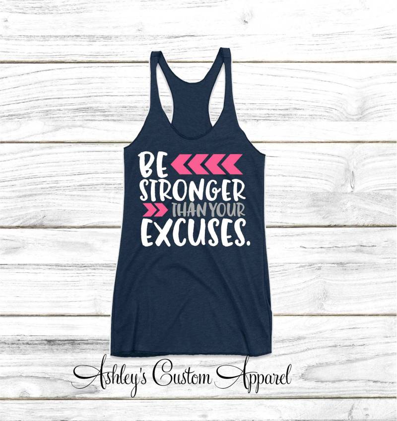 Sei Stärker Als Deine Ausreden, Damen Workout Tanktop, Inspirational Shirts, Motivations Gym Shirt, Keine Ausreden Work Out Tank Tops von AshleysCustomApparel