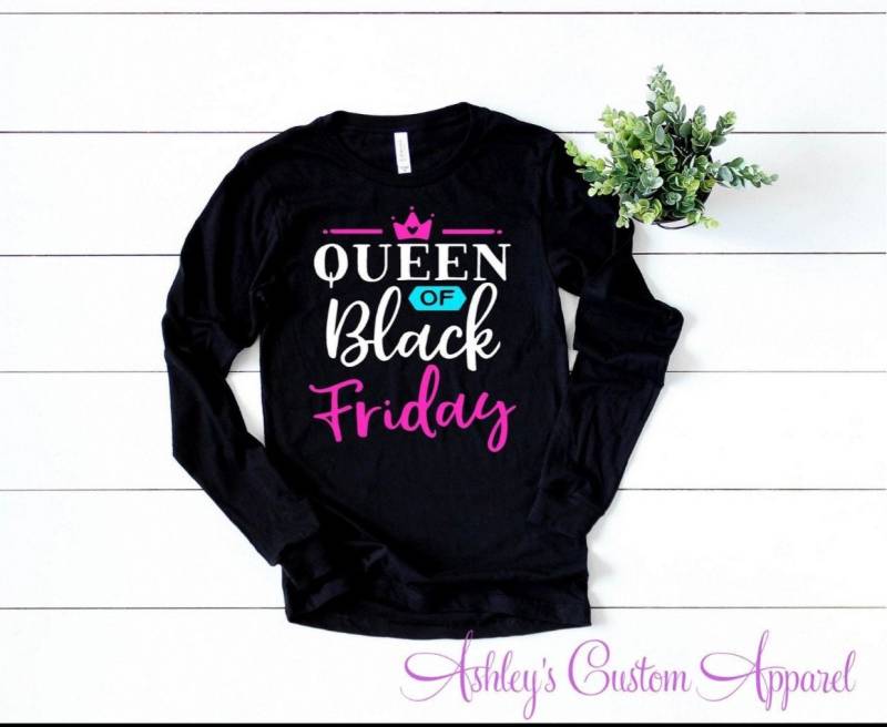 Shirts Für Black Friday Einkaufen Königin Des Shop Bis Zum Umfallen Lustig Schwarzer Freitag Passende Langarm Shopper T-Shirts Benutzerdefinierte von AshleysCustomApparel