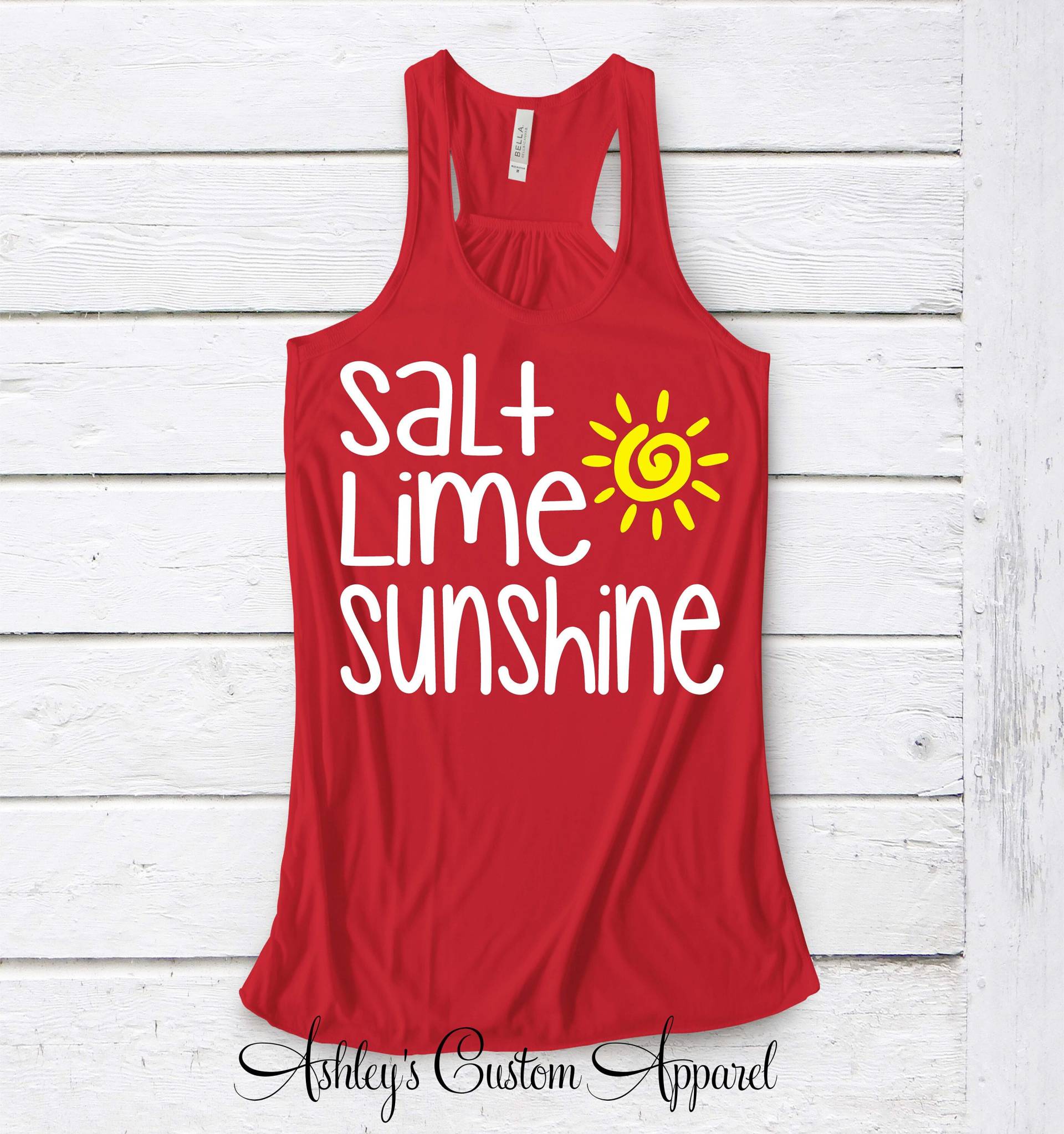 Sommer Urlaub Shirt Lustiges Trink Salz Limette Und Sonnenschein Strand Tank Top Badeanzug Cover Up Margaritas Tshirt Cruise Girls Trip von AshleysCustomApparel