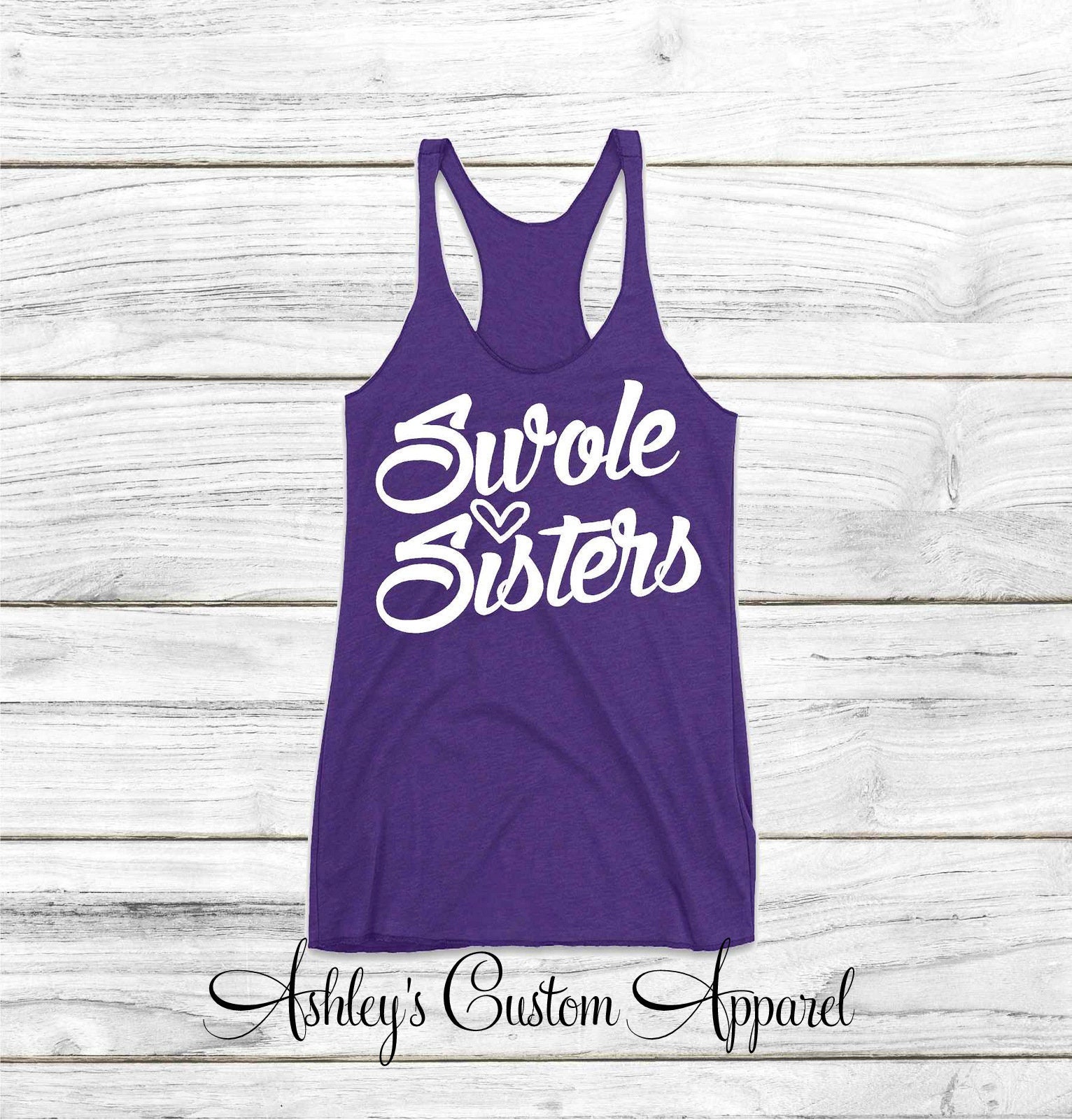 Swole Sisters Damen Fitness Bekleidung Tank Tops Passende Workout Tanks Trendige Fitness-studio-Partner-Shirts Motivierende Fitness-Personal von AshleysCustomApparel