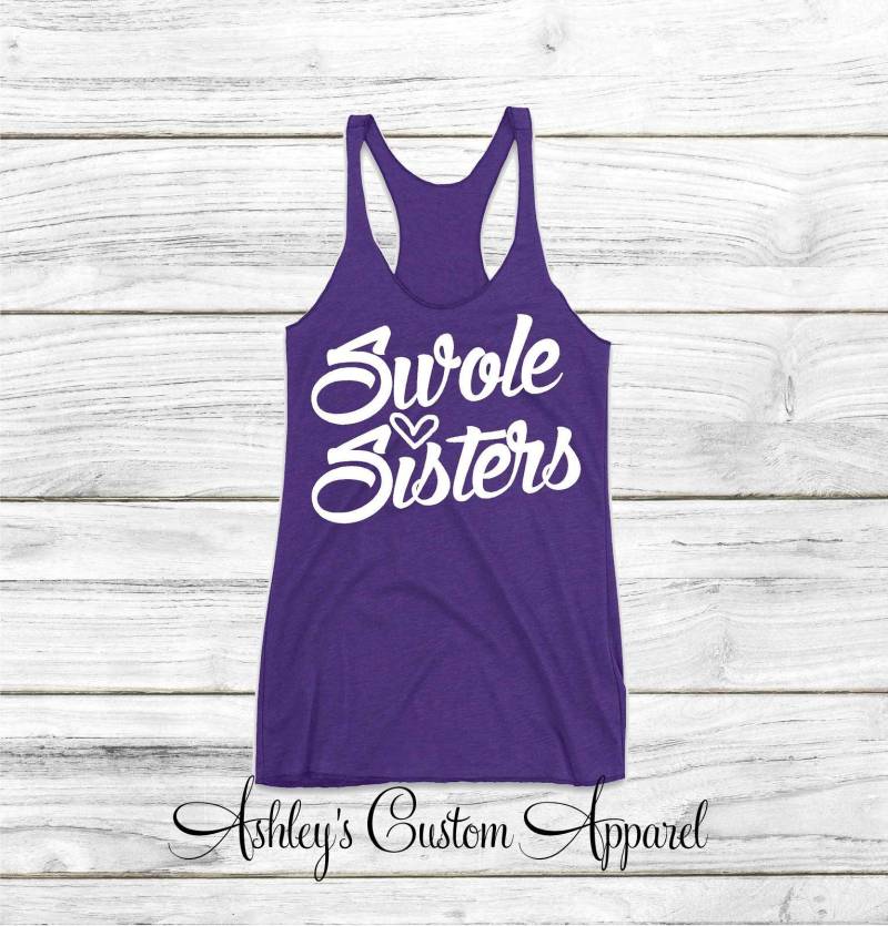 Swole Sisters Damen Fitness Bekleidung Tank Tops Passende Workout Tanks Trendige Fitness-studio-Partner-Shirts Motivierende Fitness-Personal von AshleysCustomApparel