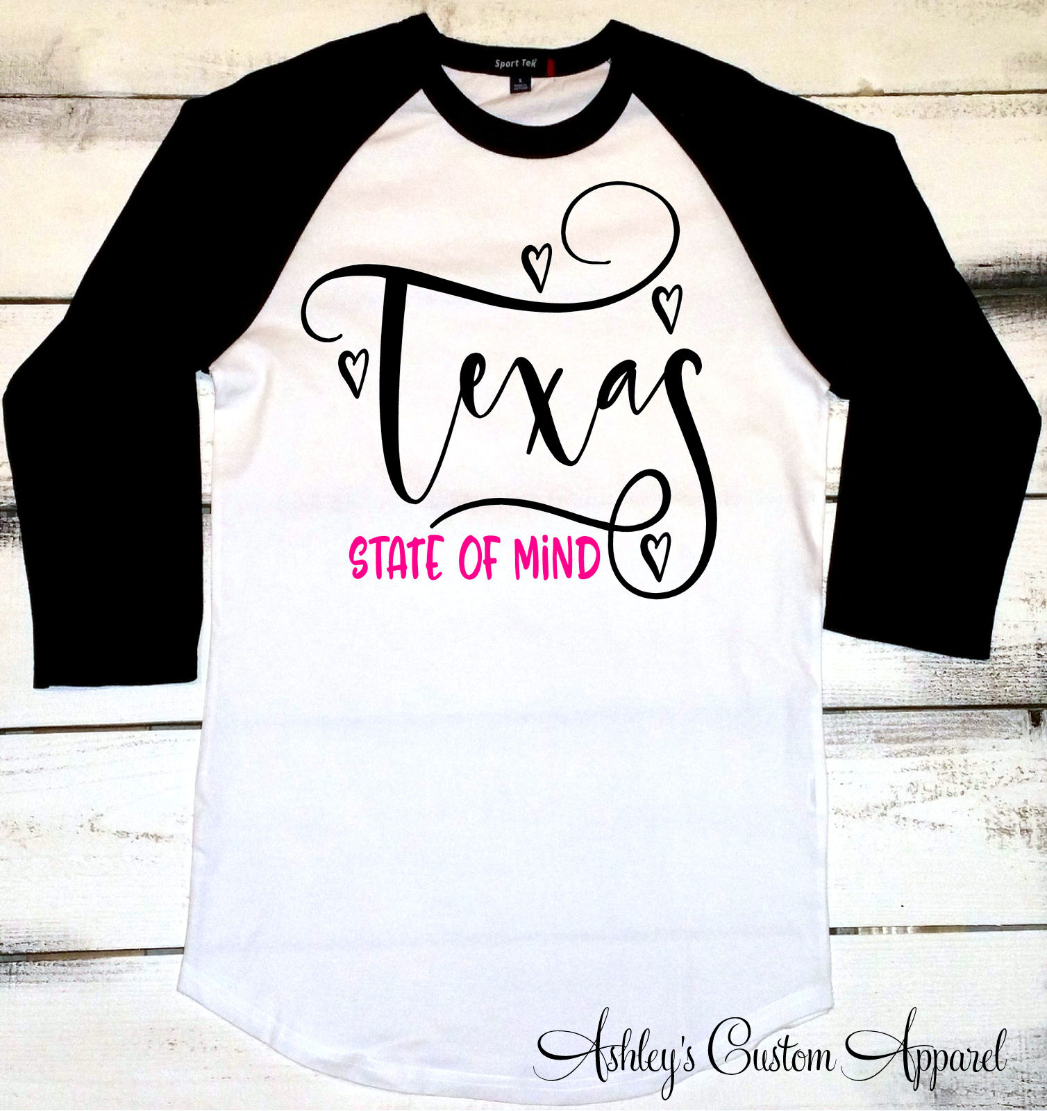 Texas Hemden Für Frauen, State Of Mind, Stolzer Texaner, T-Shirts, Raglan Shirt, Ich Liebe Texas, Geboren Und Aufgewachsen, Geschenk von AshleysCustomApparel