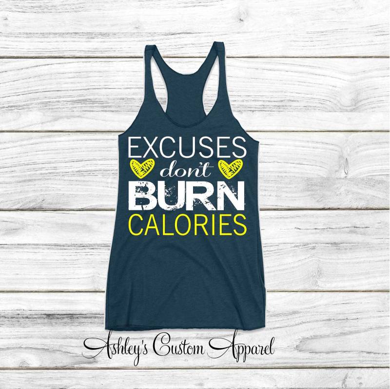 Training Tank-Top. Damen Fitness Burnout. Ausreden Verbrennen Keine Kalorien. Fitness-studio Motivation. Abnehmen. Frau Geschenk. Bekleidung. Süßes von AshleysCustomApparel