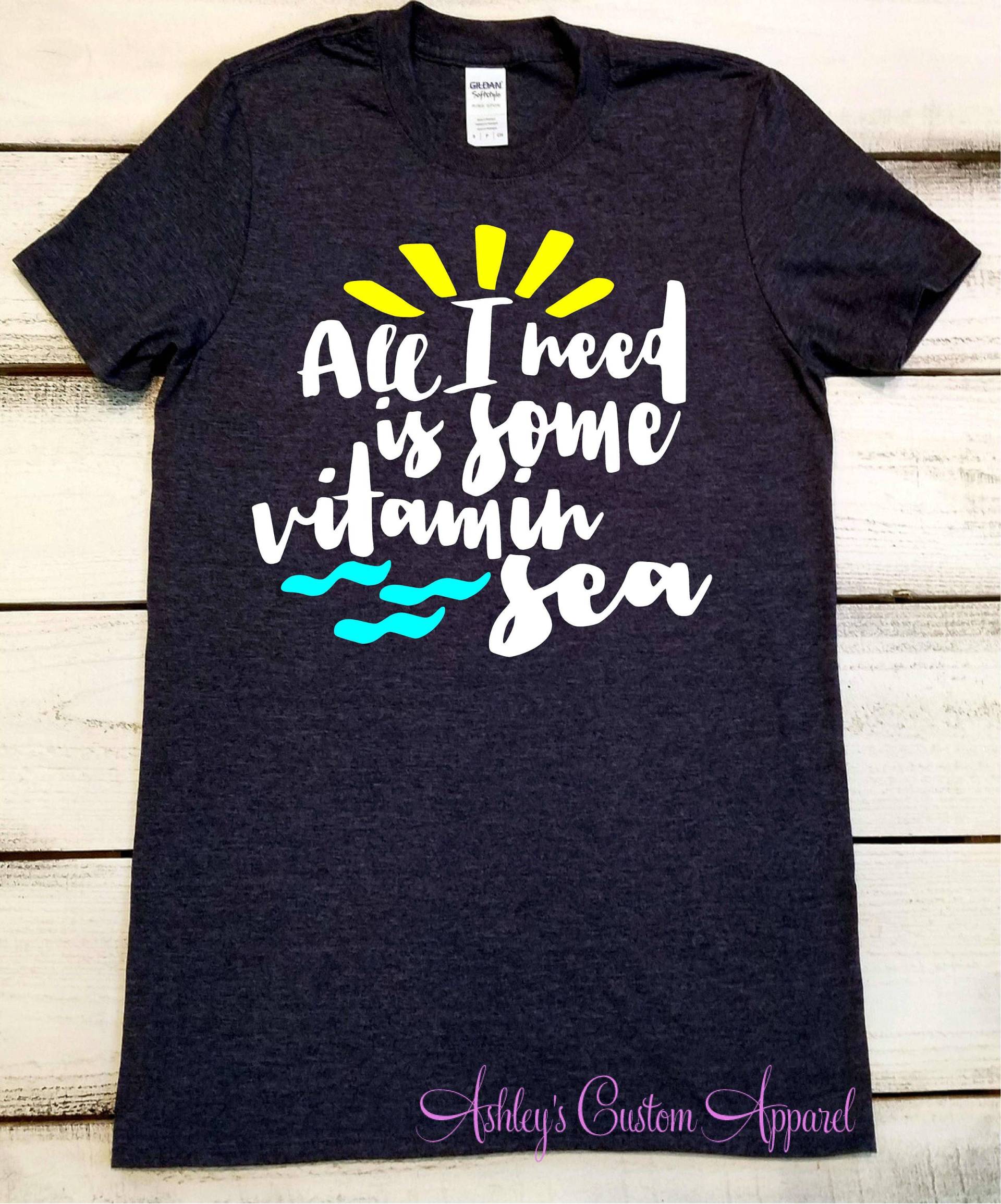 Vitamin Sea T-Shirt Sommerferien-T-Shirt, Bootshemd, Kreuzfahrt-Tops, Mädchen-strandausflug von AshleysCustomApparel