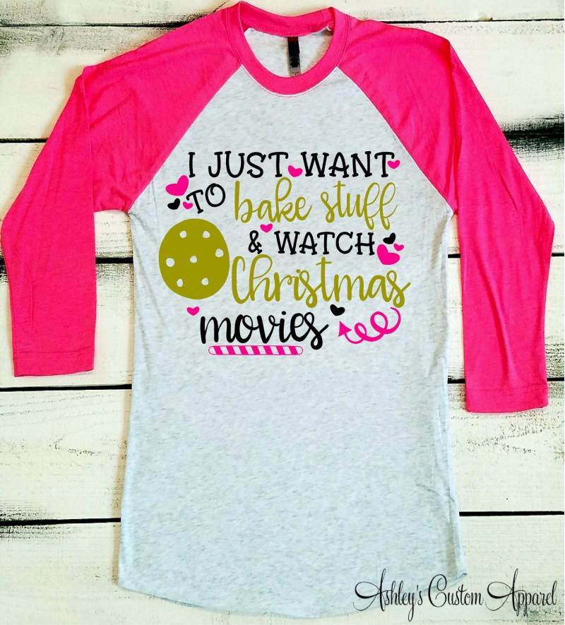 Weihnachts-Shirts Für Frauen, Ich Möchte Nur Sachen Backen Und Weihnachtsfilme Schauen, Weihnachtsbacken-Shirt, Weihnachtsfilme-Shirt, Mutter von AshleysCustomApparel