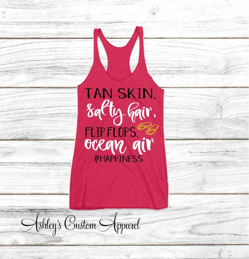 strand-Shirts Für Frauen Salzige Luft Und Haare Kreuzfahrt-Hemden Badeanzug Vertuschen Bräunungslinien von AshleysCustomApparel