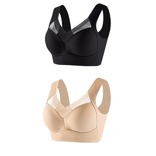 2PC Damen Bustier Nahtlos Wmbra Haltungskorrektur Bh Ohne Bügel Weicher Push Up BH Ultimate Lifter Stretch Trägerloser Bh Gepolstert Atmungsaktiver und Leichter Klassische Bustier Papierdünner BH von Ashleyzj