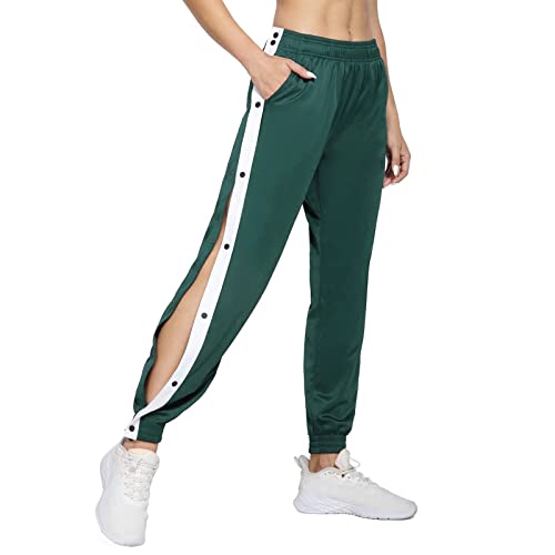 Ashleyzj Jogginghose Damen Jogginghose Sporthose Damen Knopfleiste Trainingshose Lang Freizeithosen Yogahose Streifen Sweathose Lose Casual Gym Fitness Hose Pant mit Elastisches Band und Taschen von Ashleyzj