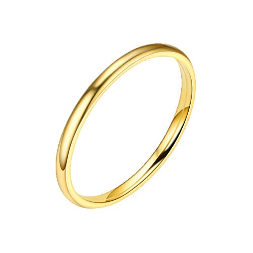 Ashleyzj Ring Damen Weisesilberner Ring Frauen fester Geometrie Ring Schmucksachen 925 Ringe Der Ringe Kostüm Gelbgold Poliert Schmal Ringe Verlobungsringe Ehering Hochzeitsband (Gold, 12) von Ashleyzj