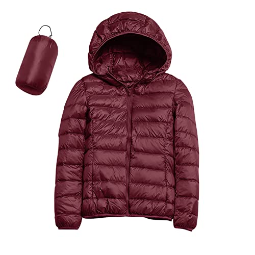 Ashleyzj Wintermantel Damen Warme Leichte Kurzer Daunenjacke Weiß Entendaunen Mantel Ultraleicht Slim Einfarbig Dünner Mantel Kapuzenloser Damenjacke Winddichter Wintermantel von Ashleyzj