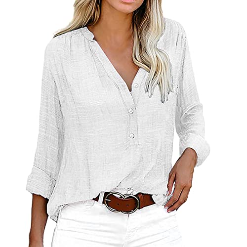 Damen Hemdbluse UV Schutz Langarmshirt Damen Schnell Trocknende Sport Shirts Wandershirt Safari Casual Button Up Tops Strandurlaub Elegant Bluse Langarm Funktionshemd Wanderhemd Safari Reisen Golf von Ashleyzj