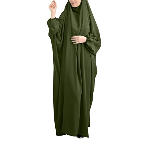 Frauen Kleid Muslimisches Zweiteilige Muslimisches Langes Kleid mit Hijab Lose Damen Muslim Roben Gebet Abaya islamische Robe Islamische Gebetskleidung Fledermaus Ärmel Kapuze Muslimische Robe von Ashleyzj