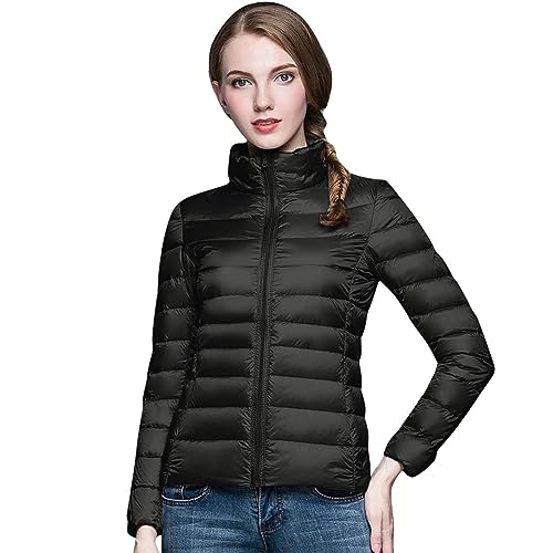 Leichte Daunenjacke Mit Kapuze Damen Steppjacke Leichter Daunenmantel Damen Winter Daunen Winterjacke Damen Leicht Ultraleichte Dünne Steppjacken Frauen Federleichte Softdaunenjacke Übergangsjacke von Ashleyzj