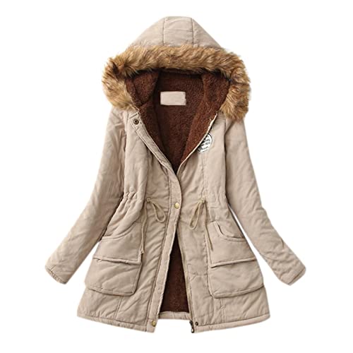 Winterjacke, Daunenmantel mit Kapuze Damen Winterjacke Lang Warme lange Jacke, Warmer Wintermantel, Schlanke Oberbekleidung, Kapuzenjacke, Winterparka, Steppjacke, Wintermantel, Outdoor Daunenmantel von Ashleyzj