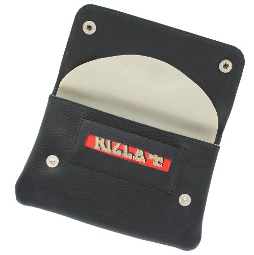 Ashlie Leather Tabaktasche aus Leder, gummiert, mit Papierhalter, AC410, Schwarz, Einheitsgröße Ashlie Leather Tabaktasche aus Leder, gummiert, mit Papierhalter, AC410, Schwarz, Einheitsgröße von Ashlie Leather