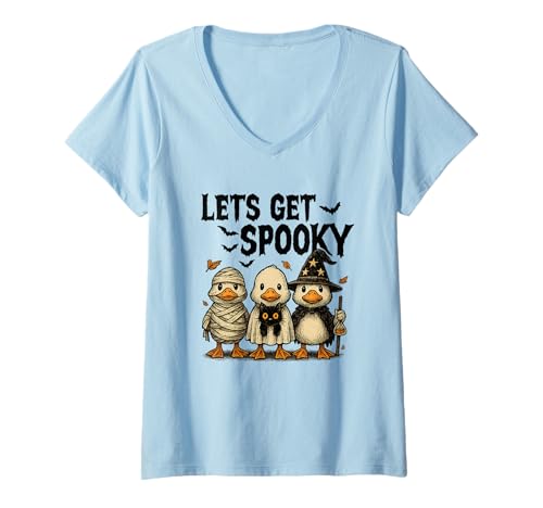Damen Süßes Gruseliges Enten-Squad - Lustiges Halloween-Kostüm T-Shirt mit V-Ausschnitt Damen Süßes Gruseliges Enten-Squad - Lustiges Halloween-Kostüm T-Shirt mit V-Ausschnitt von Ashnixia Apparel