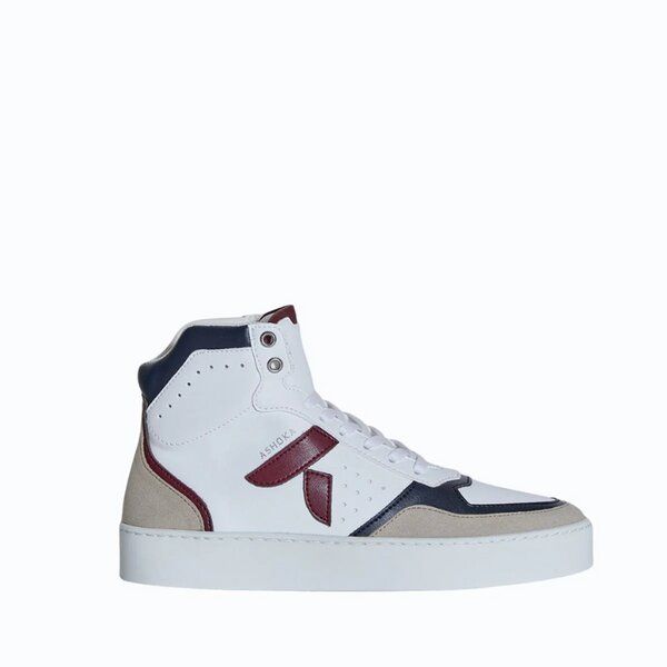 Ashoka Paris Mateo High-Top Sneaker Bordeauxrot-Marineblau, Biobasiert & Recycelt von Ashoka Paris