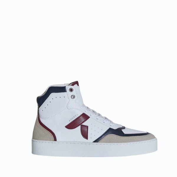 Ashoka Paris Mateo High-Top Sneaker Bordeauxrot-Marineblau, Biobasiert & Recycelt von Ashoka Paris