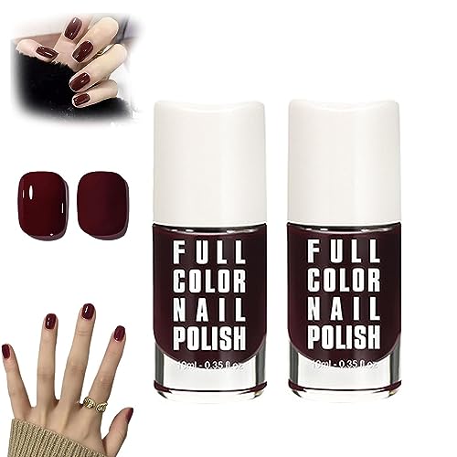 2024 New Gel Nail Polish,Cherry Mocha Gel Polish,Cherry Mocha Nail Polish,Deep Cherry Red Nail Polish,Quick Dry Long Lasting,for Nail Art DIY Manicure at Home (2 Pcs) von Ashopfun