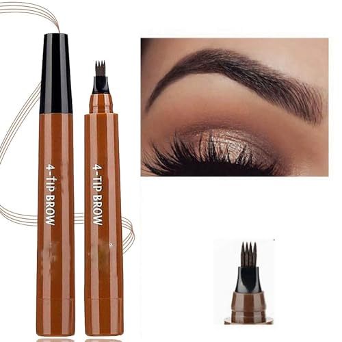 4 Points Multi-Used Waterproof Eyebrow Beard Filling Pen,Women Multi-Used Eyebrow Beard Filling Pen,Easily Create Natural Eyebrow Makeup,Creates Natural Looking Brows (Light Brown) von Ashopfun