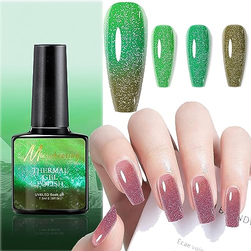 8 Color Temperature Change Broken Diamond Nail Polish Classic Fairy Color Gradient Nails Art, A Bottle 0f Three Color Sparkly Shiny Nail Lacquer,Nail Polish Gift for Girls (#1) von Ashopfun