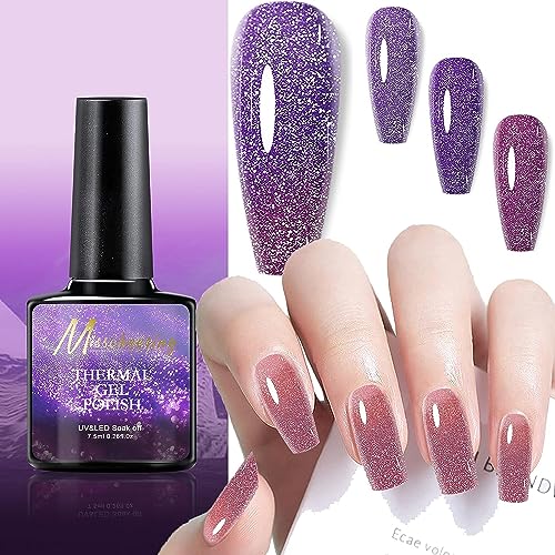 8 Color Temperature Change Broken Diamond Nail Polish Classic Fairy Color Gradient Nails Art, A Bottle 0f Three Color Sparkly Shiny Nail Lacquer,Nail Polish Gift for Girls (#3) von Ashopfun