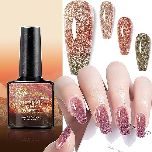 8 Color Temperature Change Broken Diamond Nail Polish Classic Fairy Color Gradient Nails Art, A Bottle 0f Three Color Sparkly Shiny Nail Lacquer,Nail Polish Gift for Girls (#7) von Ashopfun