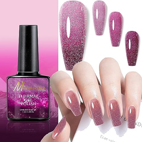 8 Color Temperature Change Broken Diamond Nail Polish Classic Fairy Color Gradient Nails Art, A Bottle 0f Three Color Sparkly Shiny Nail Lacquer,Nail Polish Gift for Girls (#8) von Ashopfun