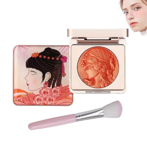 Embossed Smooth Powder Blush Palette For Cheeks,Embossed Girl Blush for Cheeks,Matte Face Powder Blush Palette,Face Matte Blush Palette,Multi-purpose Smooth Lasting Blush Palette (Orange) von Ashopfun