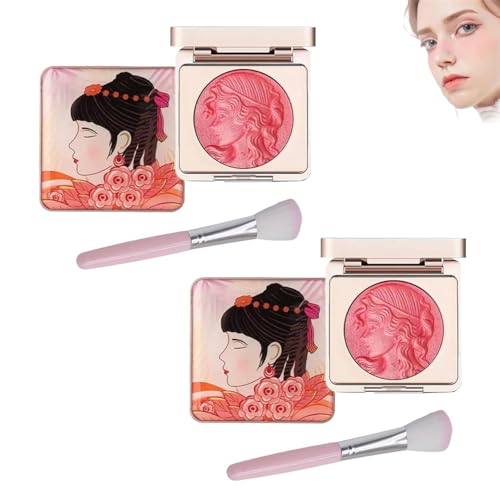 Embossed Smooth Powder Blush Palette For Cheeks,Embossed Girl Blush for Cheeks,Matte Face Powder Blush Palette,Face Matte Blush Palette,Multi-purpose Smooth Lasting Blush Palette (Pink*2) von Ashopfun